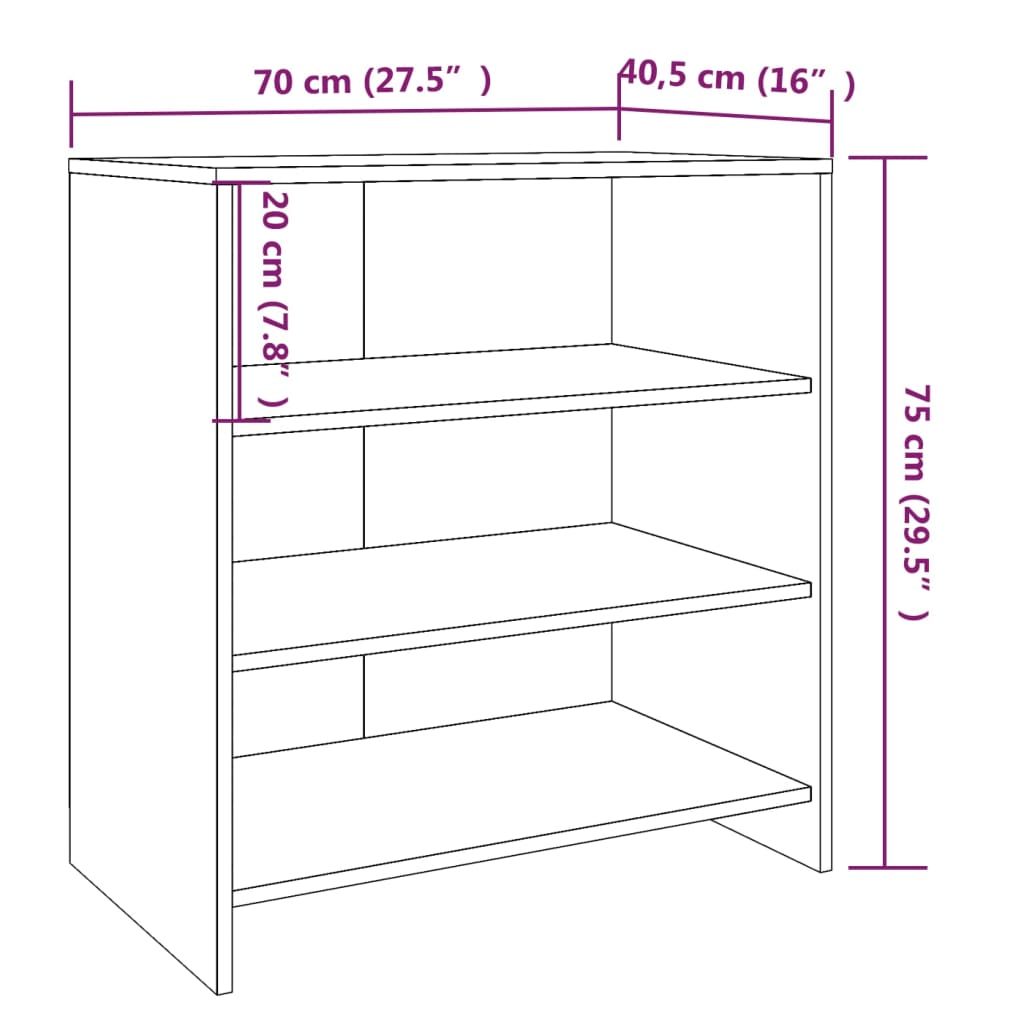 Sideboard Räuchereiche 70x40,5x75 cm Holzwerkstoff